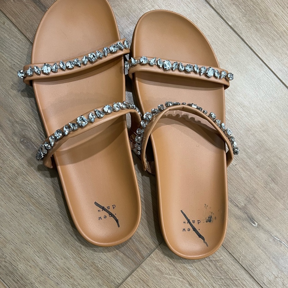 a new day Tan Sandals with Silver Accents
